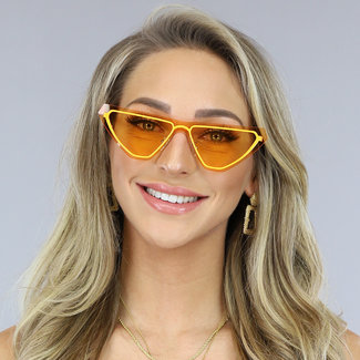 ORANJE-F Festivalbrille mit orangefarbener Cateye-Brille
