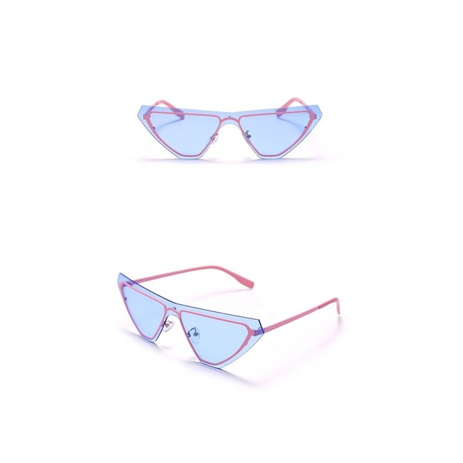 Festivalbrille mit blauen Cateye-Gläsern