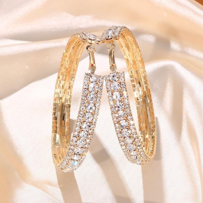 Gold Strass-Ohrring Ringe