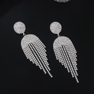 Silberne Ohrringe mit Strass