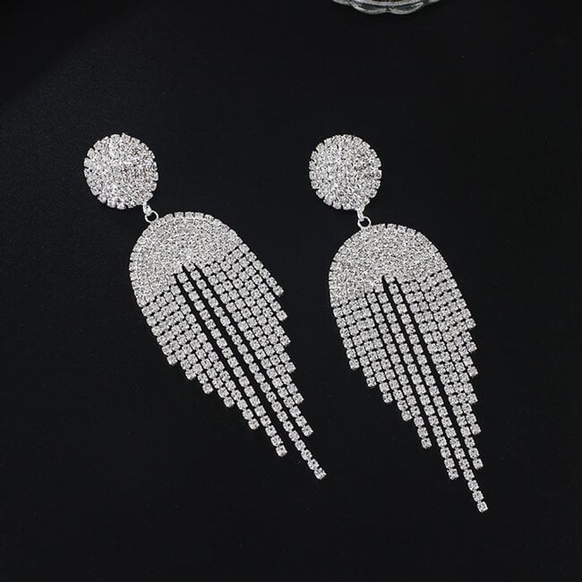 Silberne Ohrringe mit Strass