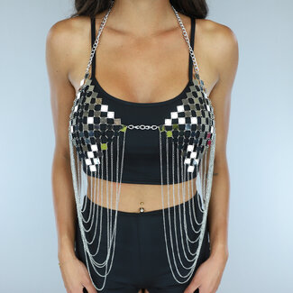 Silberne Diamant-Bodychain