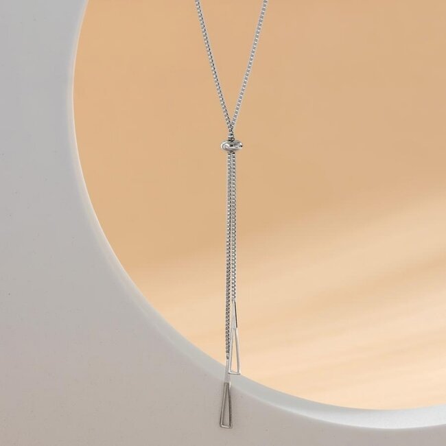Silberne verstellbare lange Halskette