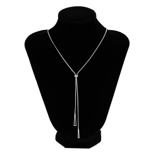 Silberne verstellbare lange Halskette