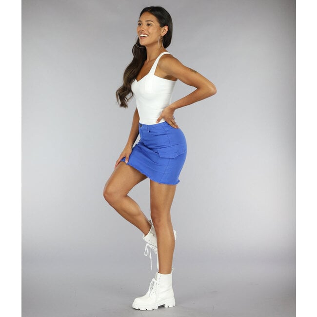 Weißes Bandage-Crop-Top mit herzförmigem Ausschnitt