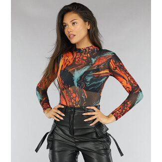 NEW0507 Lava Mesh Bodysuit