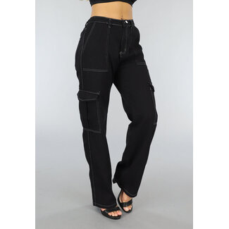 Große Schwarze Baggy Cargo-Hose