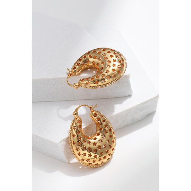 Gold-Ohrringe mit Mini-Sternen