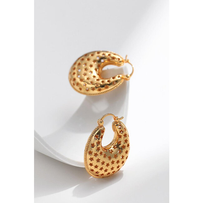 Gold-Ohrringe mit Mini-Sternen
