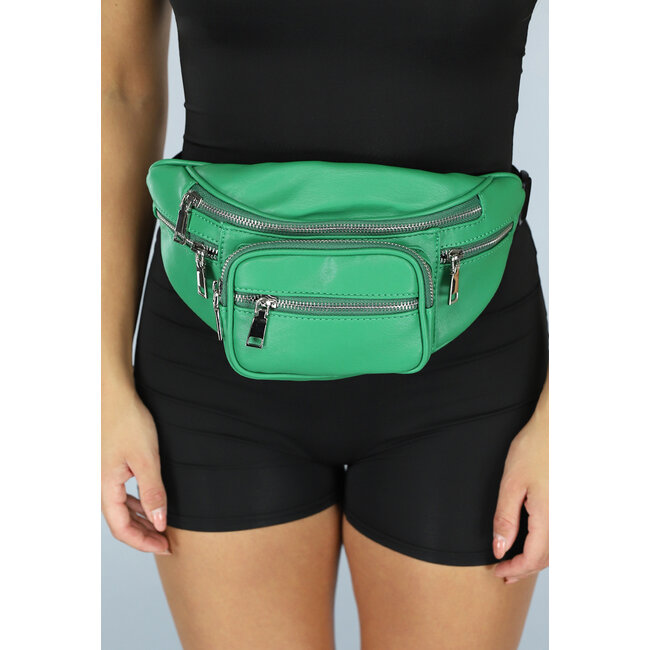 Große grüne Hüfttasche mit Reißverschluss