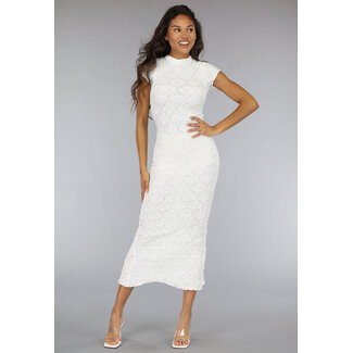 Weißes geblümtes Bodycon-Kleid