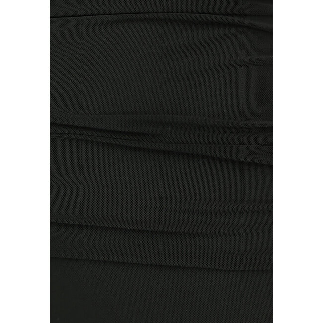 Schwarzes Midi-Bodycon-Kleid aus Mesh