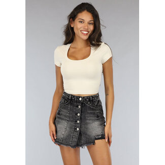 OP=OP! Beigefarbenes Crop Top