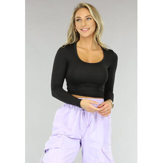 Basic-Langarm-Crop-Top