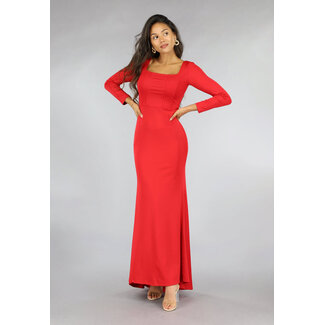 Rotes Galakleid im Korsett-Look