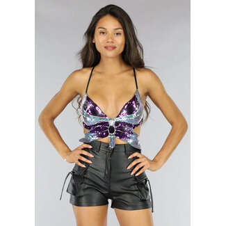 Lila Schmetterling Top