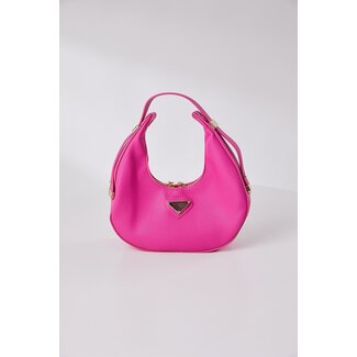 OP=OP.14.AV Runde Tasche in Fuchsia-Lederoptik