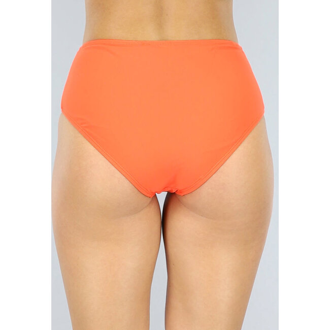 Orangefarbenes Bikiniunterteil mit mittlerer Taille und V-Detail