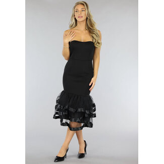 Schwarzes trägerloses Cocktailkleid