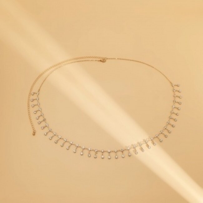 Gold Bodychain mit Strass-Anhängern