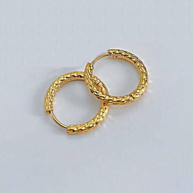 Edelstahl Gold Ohrring Ringe Medium