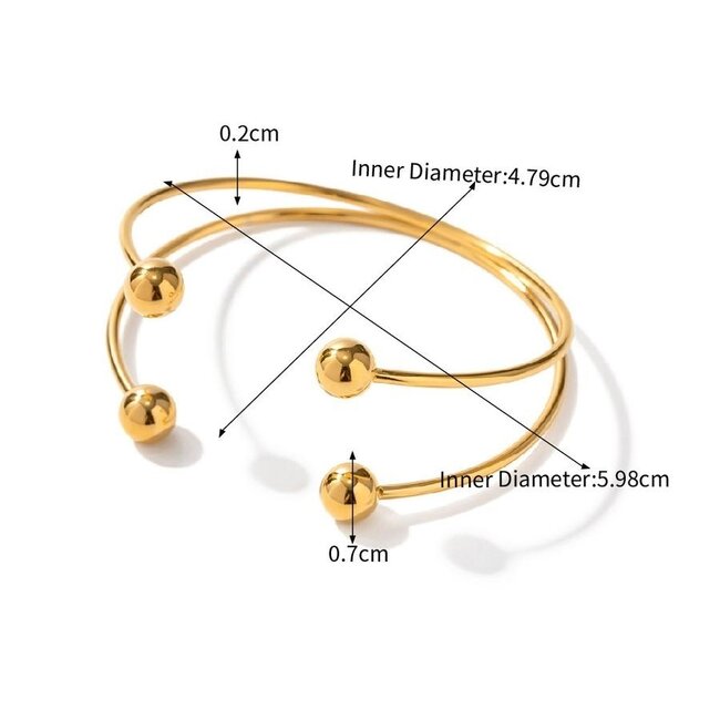 Doppeltes Gold-Armreif-Armband