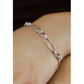 OP=OP.14.AV Rostfreies Silber Gliederarmband