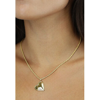 SALE50 Goldene Herz-Halskette