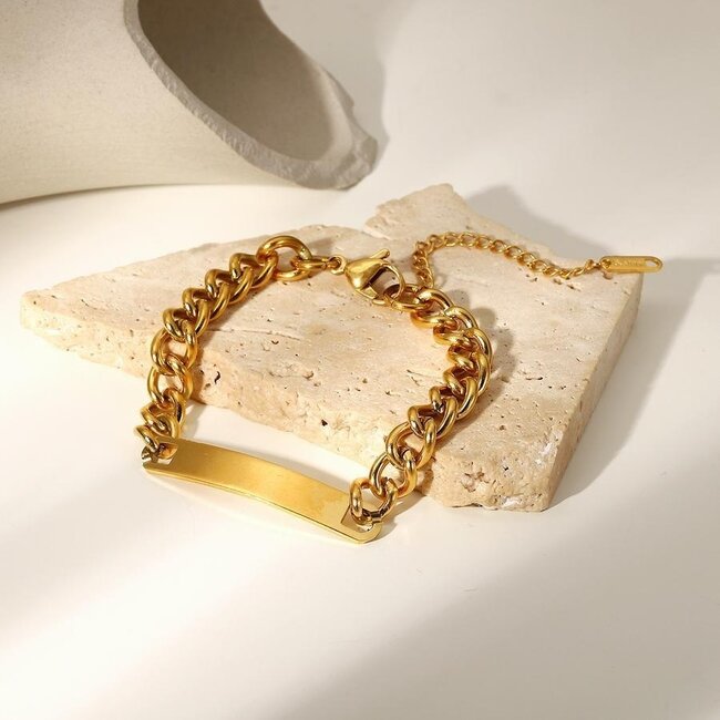 Gold Chunky Armband mit Platte