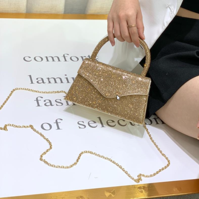 Goldene strassbesetzte Handtasche/Umhängetasche