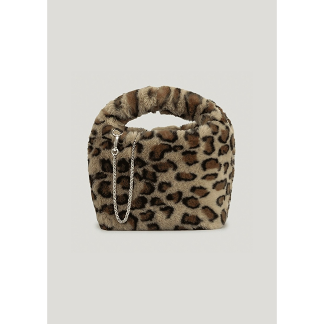 Flauschige Leoparden-Handtasche