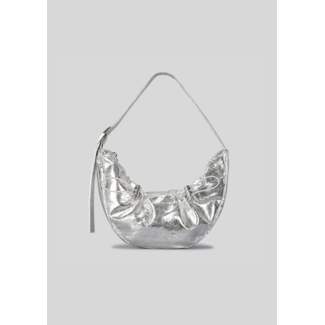 OP=OP.14.AV Metallic Silber Halbrunde Tasche