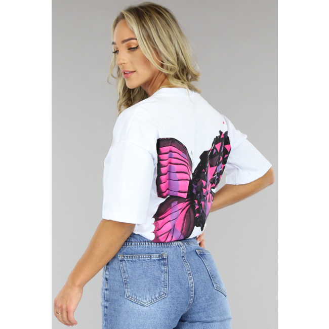 Weißes Schmetterling T-Shirt