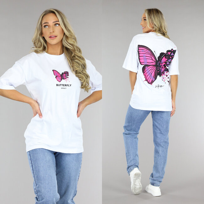 Weißes Schmetterling T-Shirt