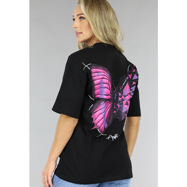 Schwarzes Schmetterling T-Shirt