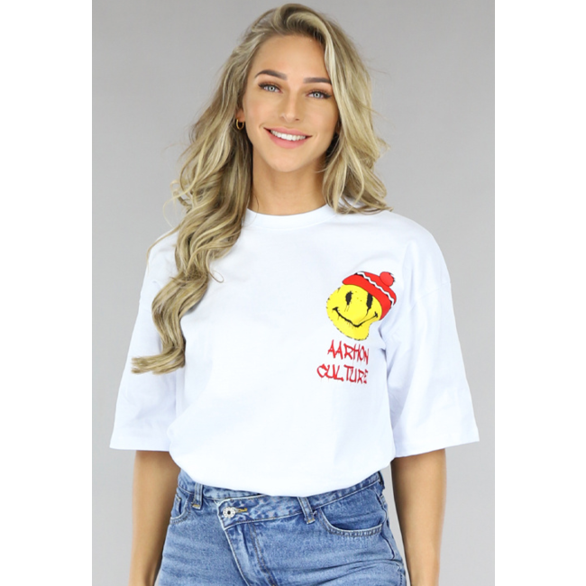 Weißes Smiley T-Shirt