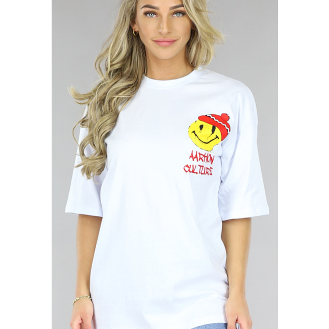 Weißes Smiley T-Shirt