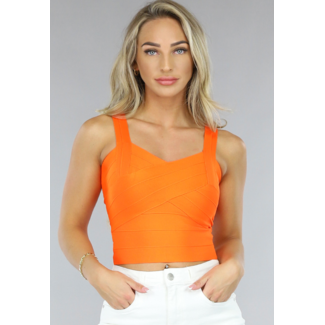 Orangefarbenes Bandage-Crop-Top