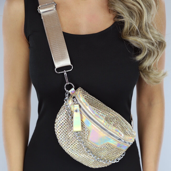 Goldene holografische Glitzer-Crossbody-Tasche