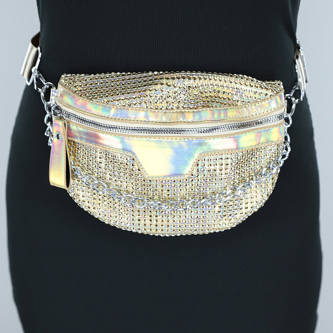 Goldene holografische Glitzer-Crossbody-Tasche