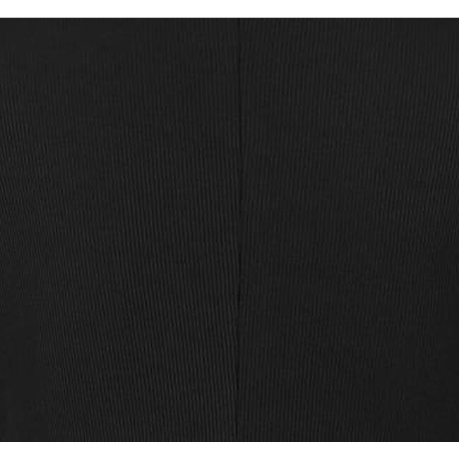Schwarzer Playsuit aus geripptem Stoff mit Knöpfen