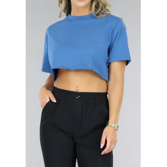 SALE35 Blaues Cropped T-Shirt