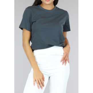 Graues Basic-T-Shirt