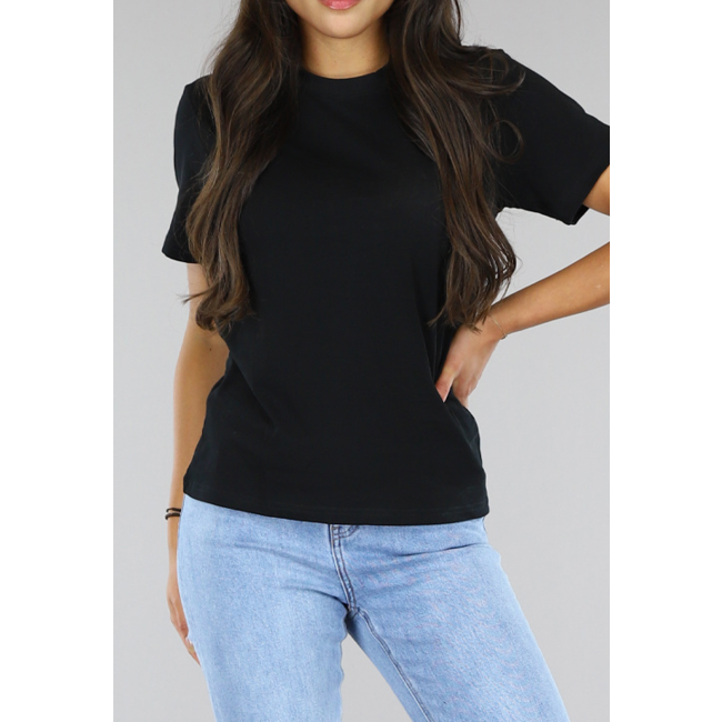 Schwarzes Basic T-Shirt mit leichtem Stretch