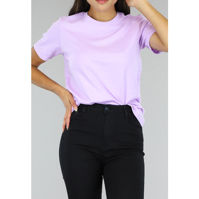 Fliederfarbenes Basic T-Shirt mit leichtem Stretch