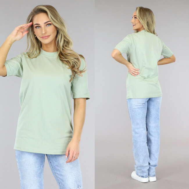 Hellgrünes Basic T-Shirt in Übergröße