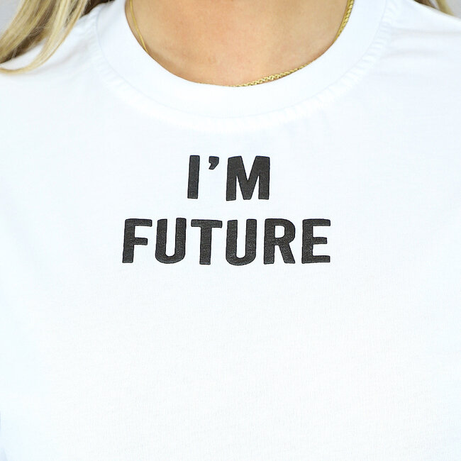 Weißes Oversized Future T-Shirt mit Blumendruck