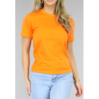 ORANJE-F Orangefarbenes Basic-T-Shirt