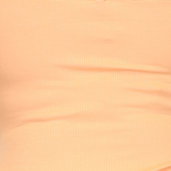 Orangefarbener Rippenbodysuit mit Spitzendetails