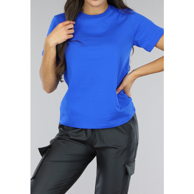 Blaues Basic T-Shirt mit leichtem Stretch